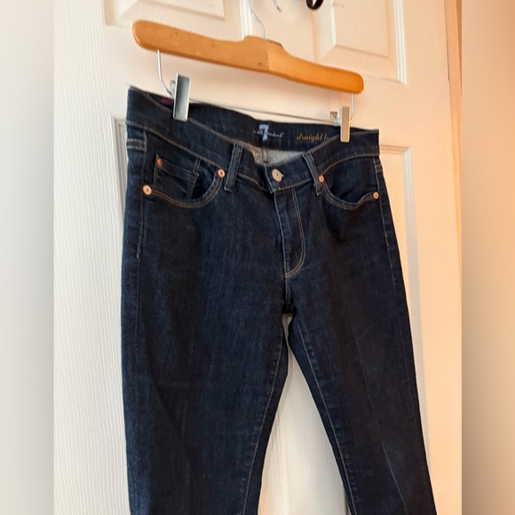 7 for all Mankind women’s straight leg dark wash denim size 29 jeans - Picture 3 of 11